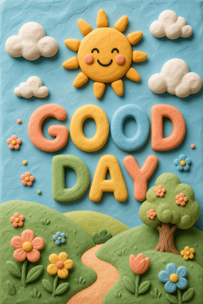 Clay-Style 3D Poster Design