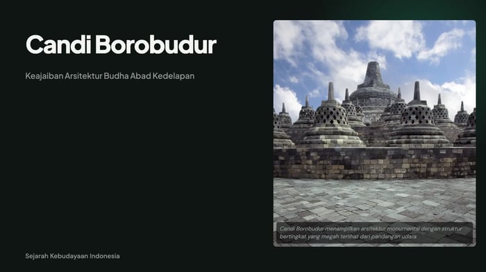 Slide judul contoh presentasi Sejarah & Budaya buatan kakak.ai