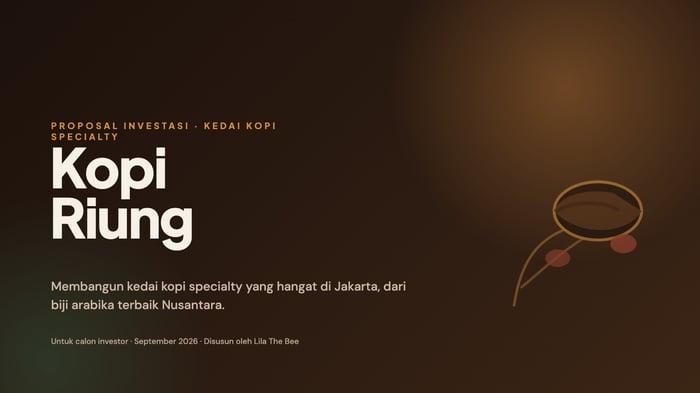 Slide judul contoh presentasi Proposal Bisnis buatan kakak.ai